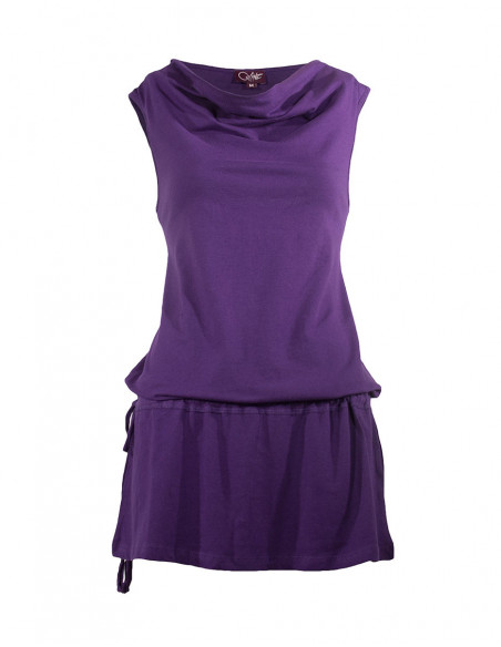 Robe courte pour l'été unie basique mauve
