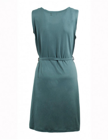 Dos de robe courte droite boho chic originale avec rosaces chic vert