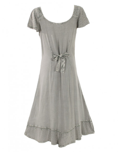 Robe bretelles brodée