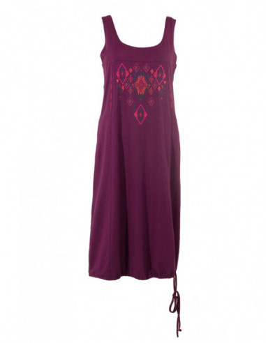 Robe boule d'été avec motif aztèque mauve