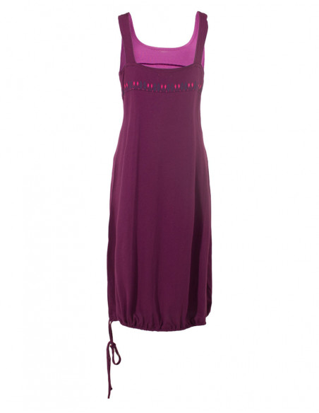 Dos de robe boule d'été avec motif aztèque mauve