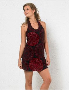 Robe trapèze baba cool motifs rosaces