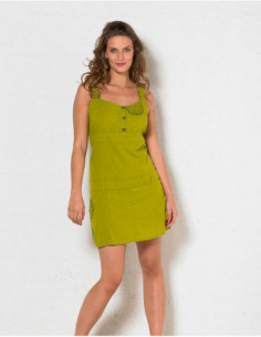 Robe basique en coton style salopette ethnique