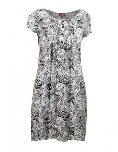 Robe courte droite fluide ethnique avec imprimé africain