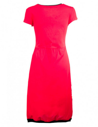 Dos de robe courte bouffante baba cool colorée rouge