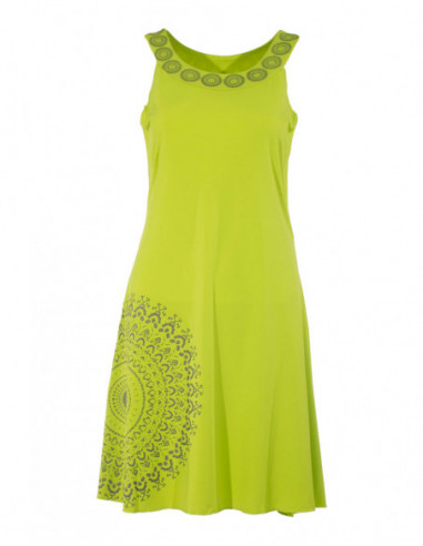Short dress with round neck