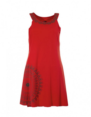 Robe courte à col rond