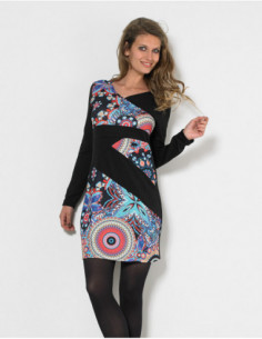 Robe noire effet croisé