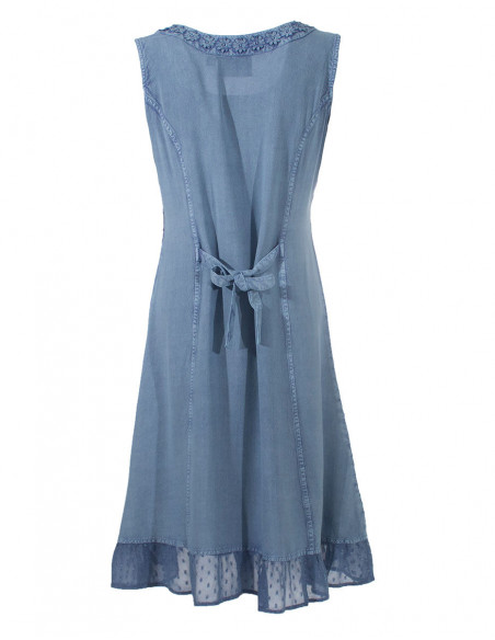 Romantic embroidered stone washed dress