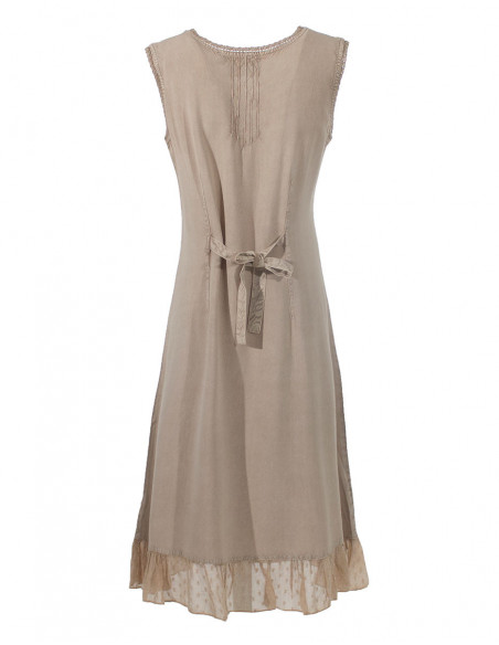 Viscose Dress Embroidered stone washed