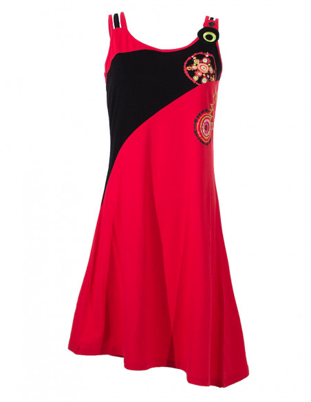 Robe asymétrique bicolore