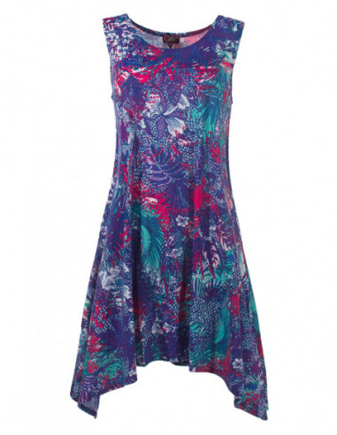 Robe légère de plage avec imprimé tropical coloré