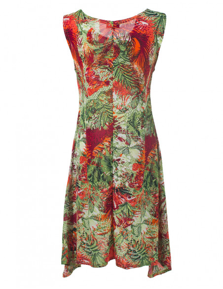 Dress with tropical print