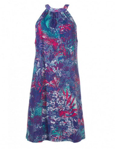 Robe légère d'été sans manches à imprimé tropical coloré