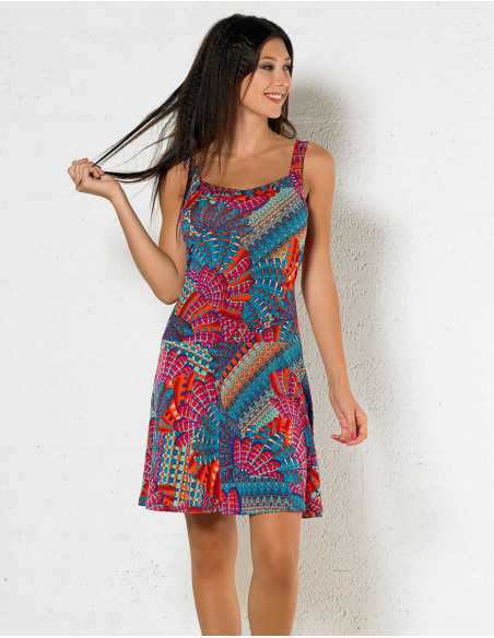 Strapless print dress
