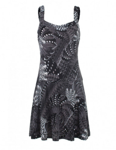 Robe bretelles imprimé oiseaux