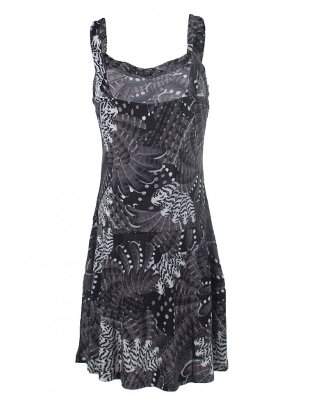 Robe bretelles imprimé oiseaux