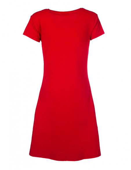 Dos de robe patineuse en coton baba cool originale rouge