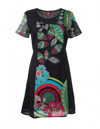 Robe ethnique imprimé mandala noire