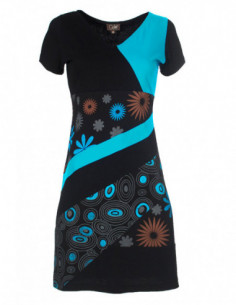 Robe patchwork manches courtes 2