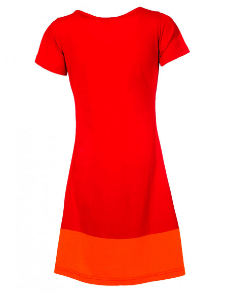 Short sleeves patchwork dress