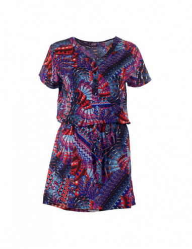 Bird print short dress