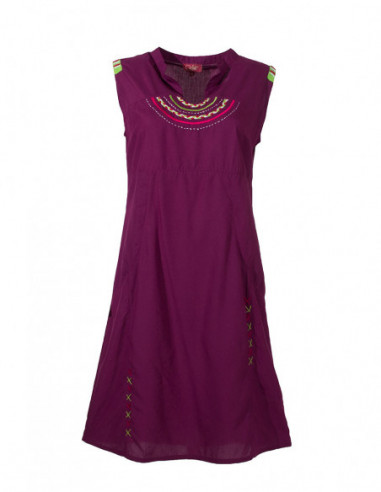 Robe courte originale ethnique brodée