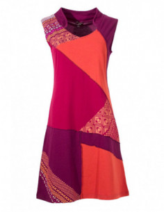 Robe courte patchwork coloré 2