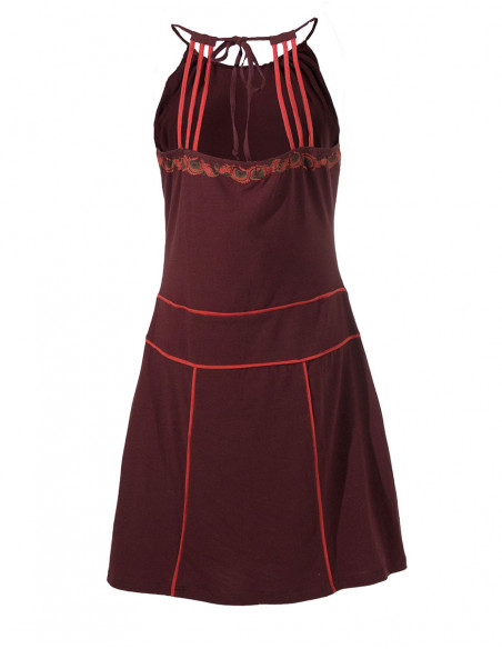 Robe courte en coton baba cool originale unie chocolat