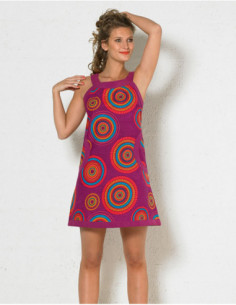 Mandalas print strapless dress