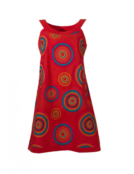 Mandalas print strapless dress