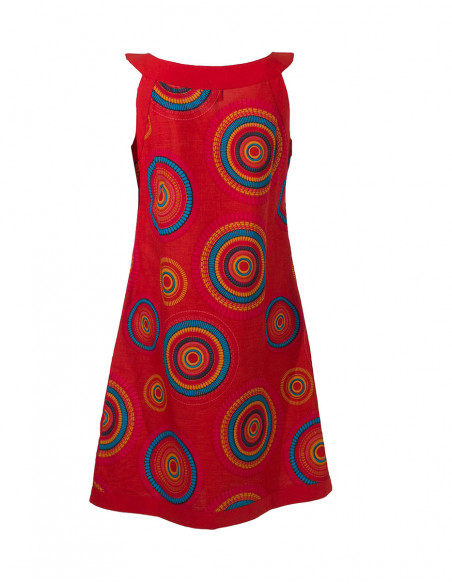 Mandalas print strapless dress