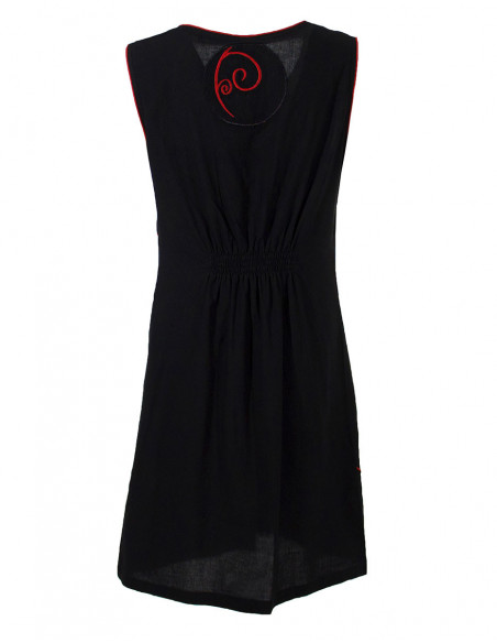 Two-tone Embroidered Short Dress