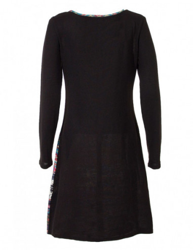 Robe noire imprimé ethnique et vintage