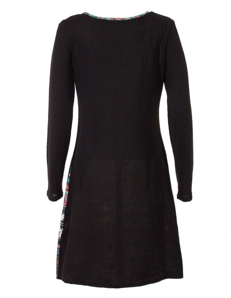 Black and ethnic print dress
