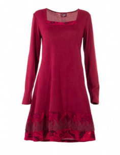 Robe maille fine volant dentelle 2