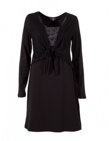 Robe courte féminine effet boléro unie
