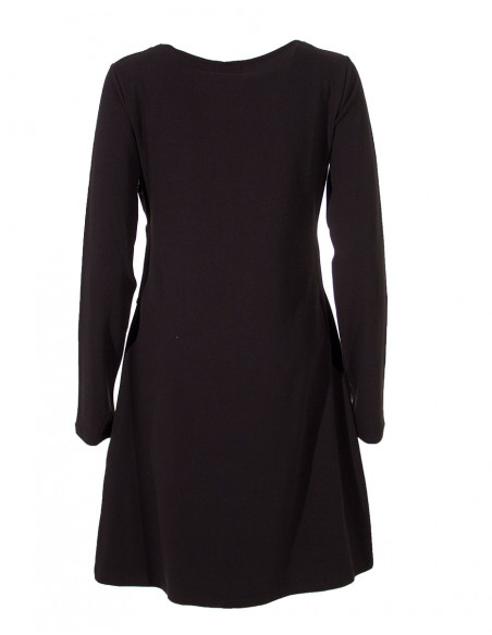 Long sleeves dress with bolero effect