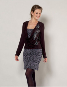 Robe noire baroque col bénitier