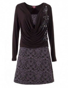 Robe noire baroque col bénitier 2