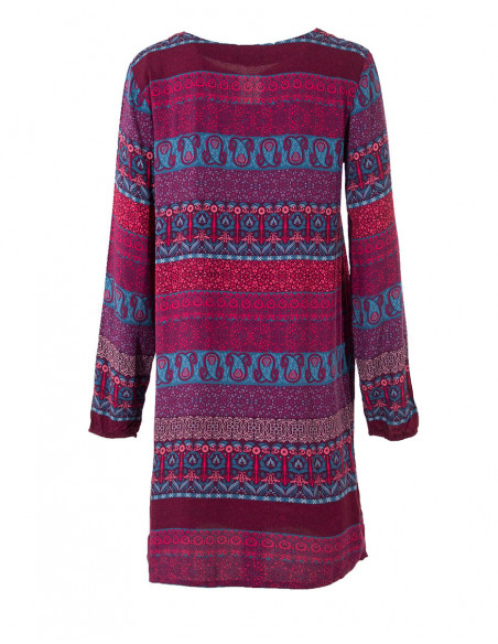 Robe fluide style folk coloré