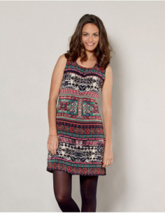 Black Ethnic Sleeveless Dress