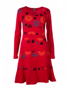 Robe hippie chic noire et rouge 2