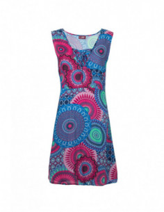 Robe bleue courte d'été à fleur colorée 2