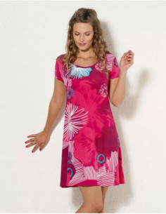 robe été originale ethnique grande taille rose