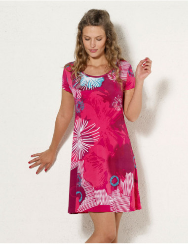 robe été originale ethnique grande taille rose