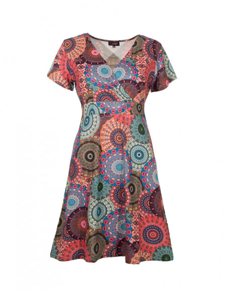 Dress with colorful mandalas