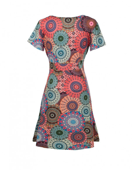 Robe été imprimée cache coeur rose dos