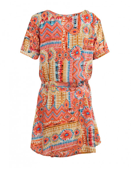 Coral color ethnic dress