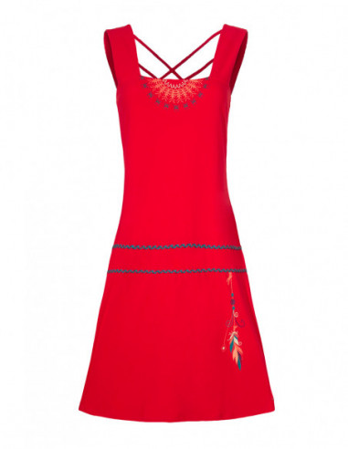 Dress with braids and Indian feathers